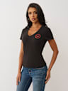 CAMISETA CON CUELLO EN V Y LOGOTIPO BRILLANTE