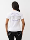 GLITTER LOGO V NECK TEE