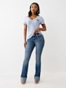 GLITTER LOGO V NECK TEE