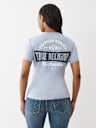 GLITTER LOGO V NECK TEE