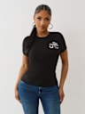 CAMISETA CON CUELLO REDONDO Y BUDDHA METÁLICO