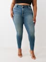 PLUS JENNIE MID RISE CRYSTAL CURVY SKINNY JEAN
