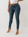 JENNIE STUDDED MID RISE CURVY SKINNY JEAN