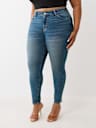 PLUS JENNIE MID RISE FLAP CURVY SKINNY JEAN