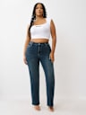 PLUS BILLIE MID RISE FLAP STRAIGHT JEAN