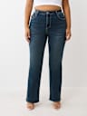 PLUS BILLIE MID RISE FLAP STRAIGHT JEAN