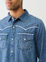 WESTERN CHAMBRAY FLATLOCK SHIRT