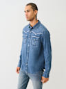 WESTERN CHAMBRAY FLATLOCK SHIRT