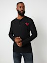 LOGO LONG SLEEVE RIBBED HENLEY TEE