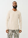 LOGO LONG SLEEVE RIBBED HENLEY TEE