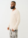 LOGO LONG SLEEVE RIBBED HENLEY TEE