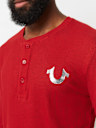 LOGO LONG SLEEVE RIBBED HENLEY TEE