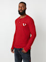 LOGO LONG SLEEVE RIBBED HENLEY TEE