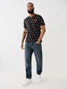 FLOCKED HORSESHOE LOGO PRINT TEE