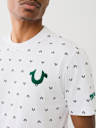 FLOCKED HORSESHOE LOGO PRINT TEE