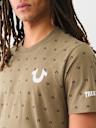 FLOCKED HORSESHOE LOGO PRINT TEE