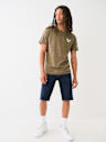 FLOCKED HORSESHOE LOGO PRINT TEE