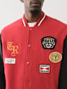 MULTI PATCH FLEECE VARSITY JACKET