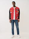 MULTI PATCH FLEECE VARSITY JACKET