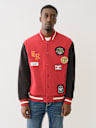 MULTI PATCH FLEECE VARSITY JACKET