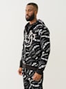 ALLOVER WAVY LOGO ZIP HOODIE