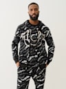 ALLOVER WAVY LOGO ZIP HOODIE