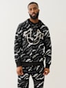 ALLOVER WAVY LOGO ZIP HOODIE