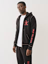 EMBOSSED TRIPLE STITCH ZIP HOODIE
