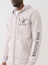 EMBOSSED TRIPLE STITCH ZIP HOODIE