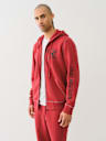 SUDADERA CON CAPUCHA, CIERRE Y COSTURA TRIPLE EN RELIEVE