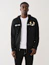 METALLIC LOGO TAPE TRIM ZIP HOODIE