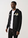 METALLIC LOGO TAPE TRIM ZIP HOODIE
