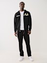 METALLIC LOGO TAPE TRIM ZIP HOODIE