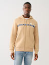 METALLIC LOGO TAPE TRIM ZIP HOODIE