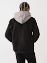 CONTRAST SHERPA HOODED JACKET