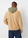 CONTRAST SHERPA HOODED JACKET