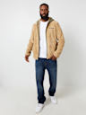CONTRAST SHERPA HOODED JACKET