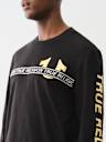METALLIC TAPING LONG SLEEVE TEE