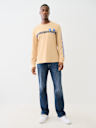 METALLIC TAPING LONG SLEEVE TEE
