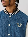 BUDDHA DENIM VARSITY JACKET