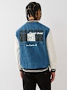 BUDDHA DENIM VARSITY JACKET