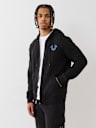 STUDDED RETRO LOGO ZIP HOODIE