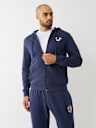 METALLIC BUDDHA ZIP HOODIE