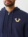 METALLIC BUDDHA ZIP HOODIE