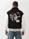 COLLARED PATCH FLEECE VARSITY JACKET