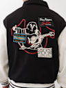 COLLARED PATCH FLEECE VARSITY JACKET