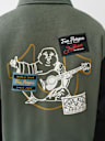 COLLARED PATCH FLEECE VARSITY JACKET