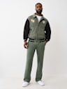 COLLARED PATCH FLEECE VARSITY JACKET