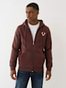 FLOCKED HORSESHOE ZIP HOODIE