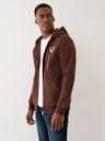 FLOCKED HORSESHOE ZIP HOODIE